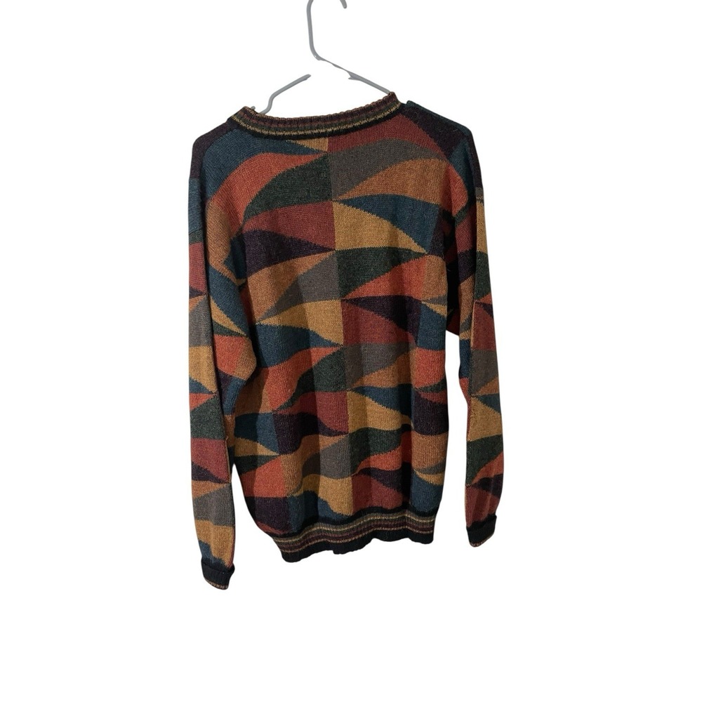 Vintage Men's Baby Alpaca Colorful Cosby Grandpa Sweater PERUVIAN Crewneck - Picture 2 of 7